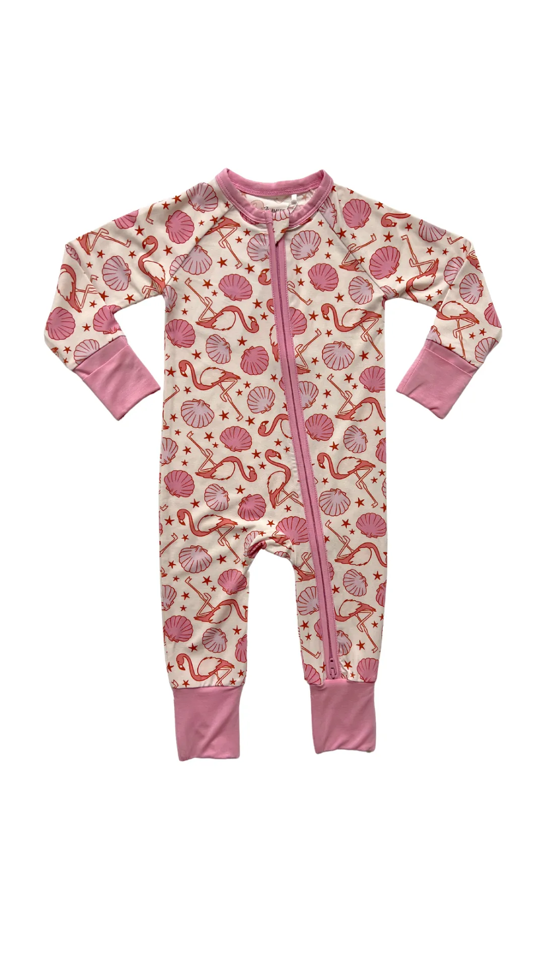 In My Jammers Flamingo Zipper Romper