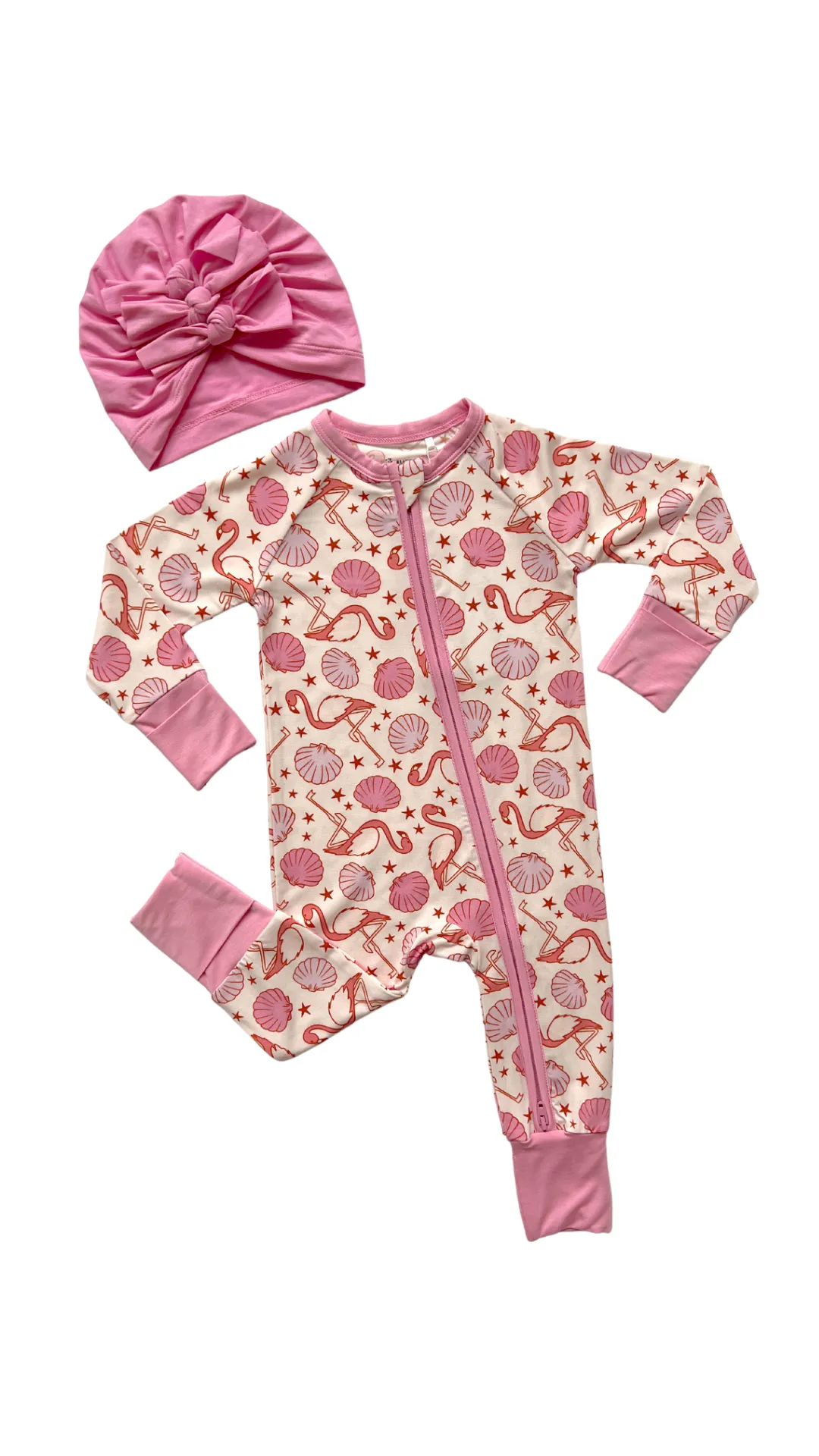 In My Jammers Flamingo Zipper Romper