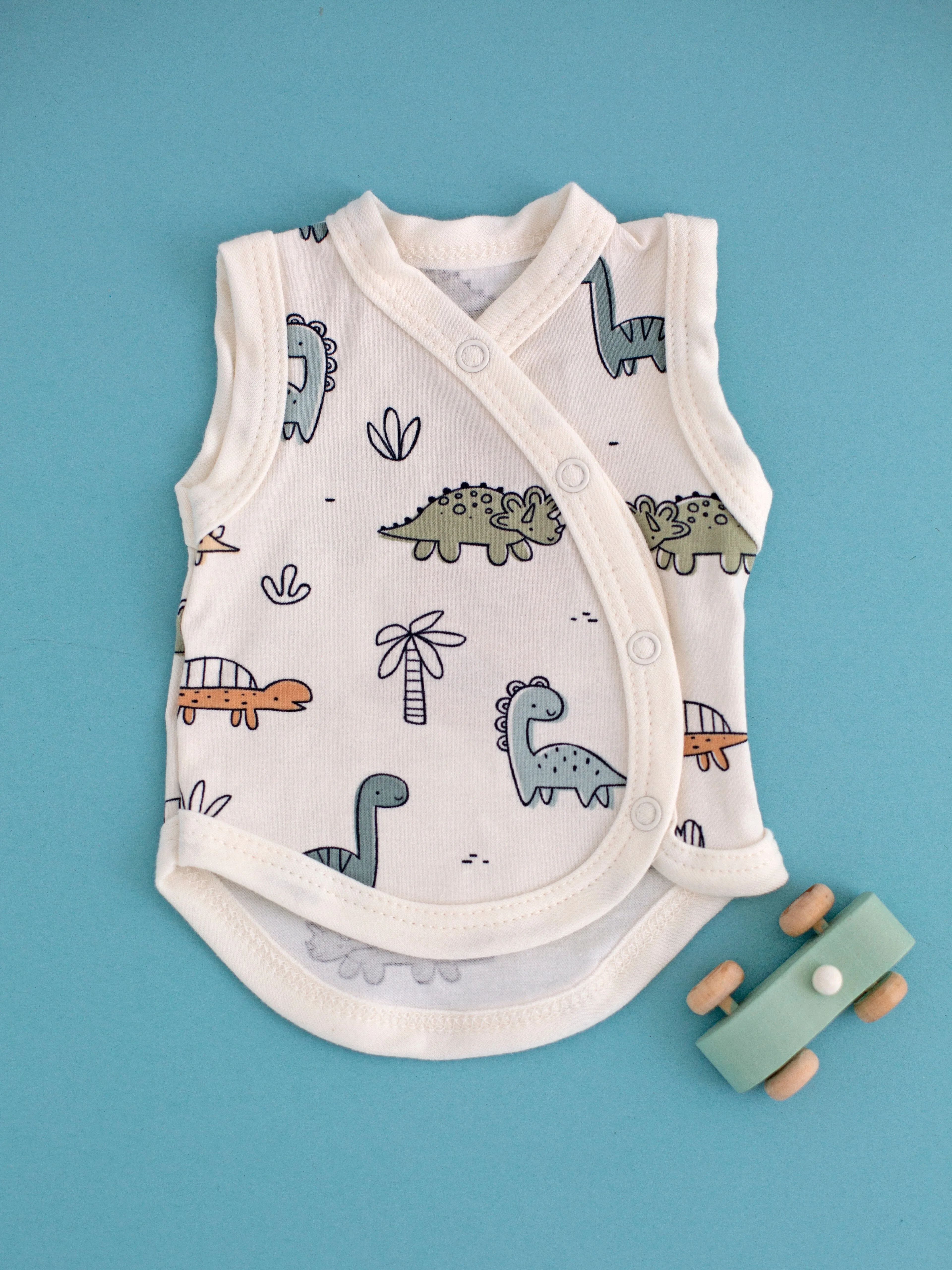 Incubator Vest, Cream Dino Buddies