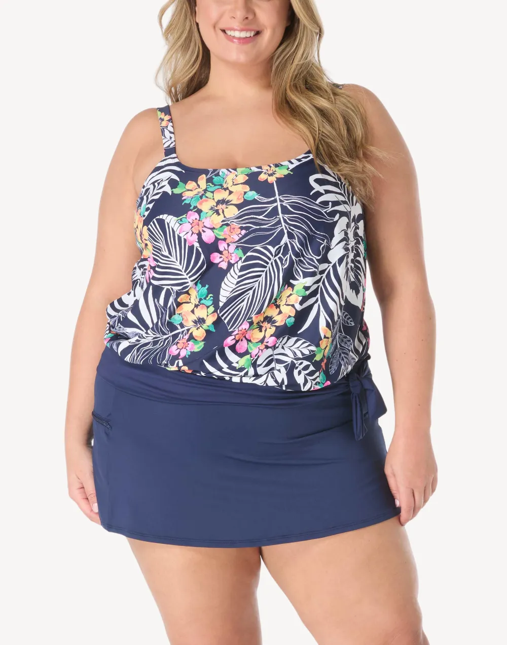 Indigo Jungle Sarah Plus Size Tankini Top
