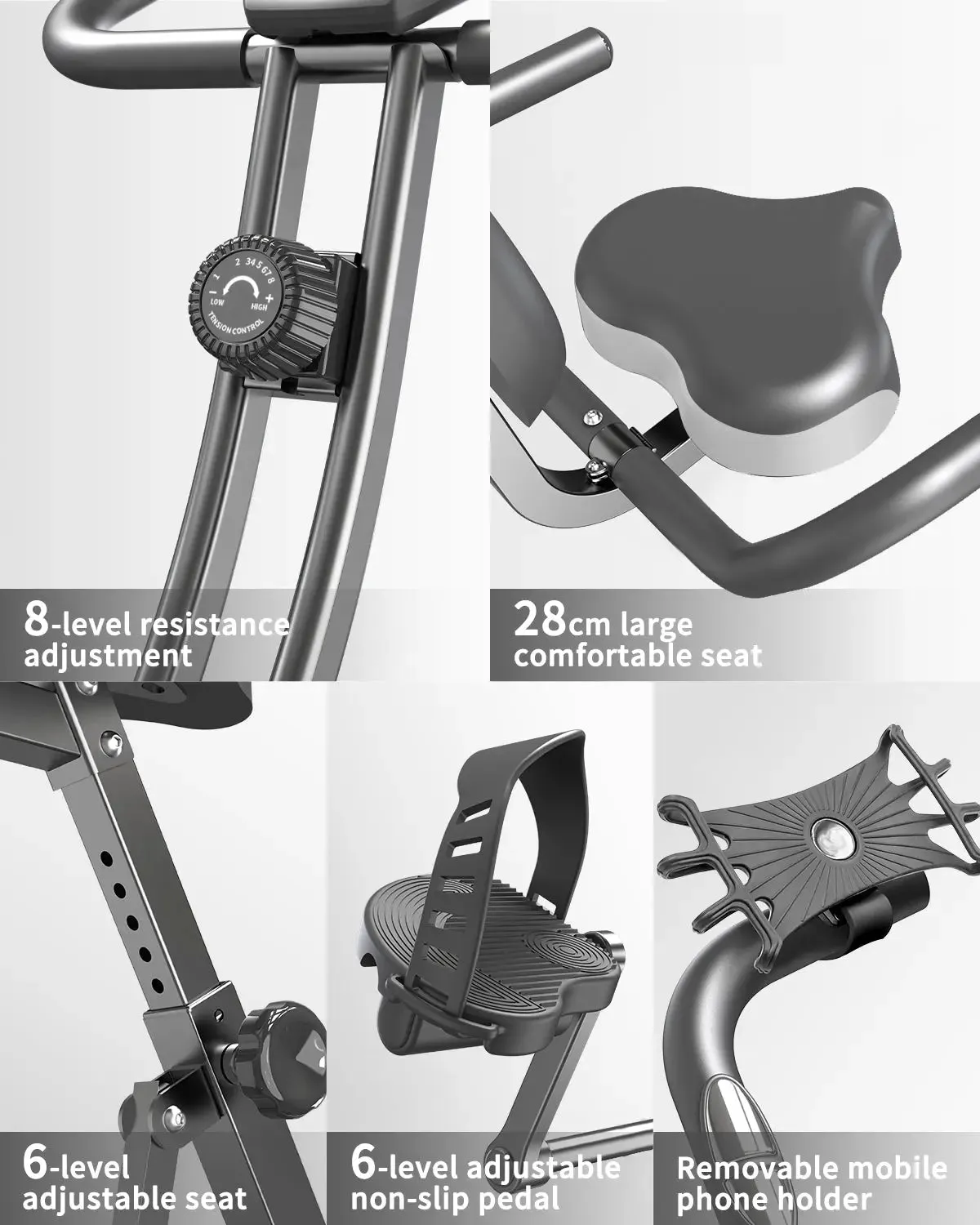 Indoor Stationary Folding Bike   Free Resistance bands