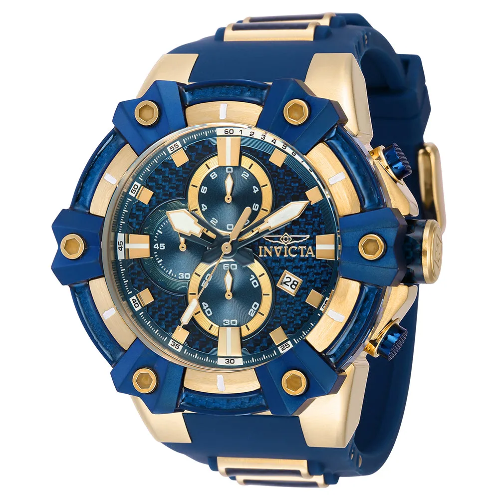 INVICTA Carbon Hawk Men's 54mm Stainless Steel Gold Blue dial VD57 Quartz