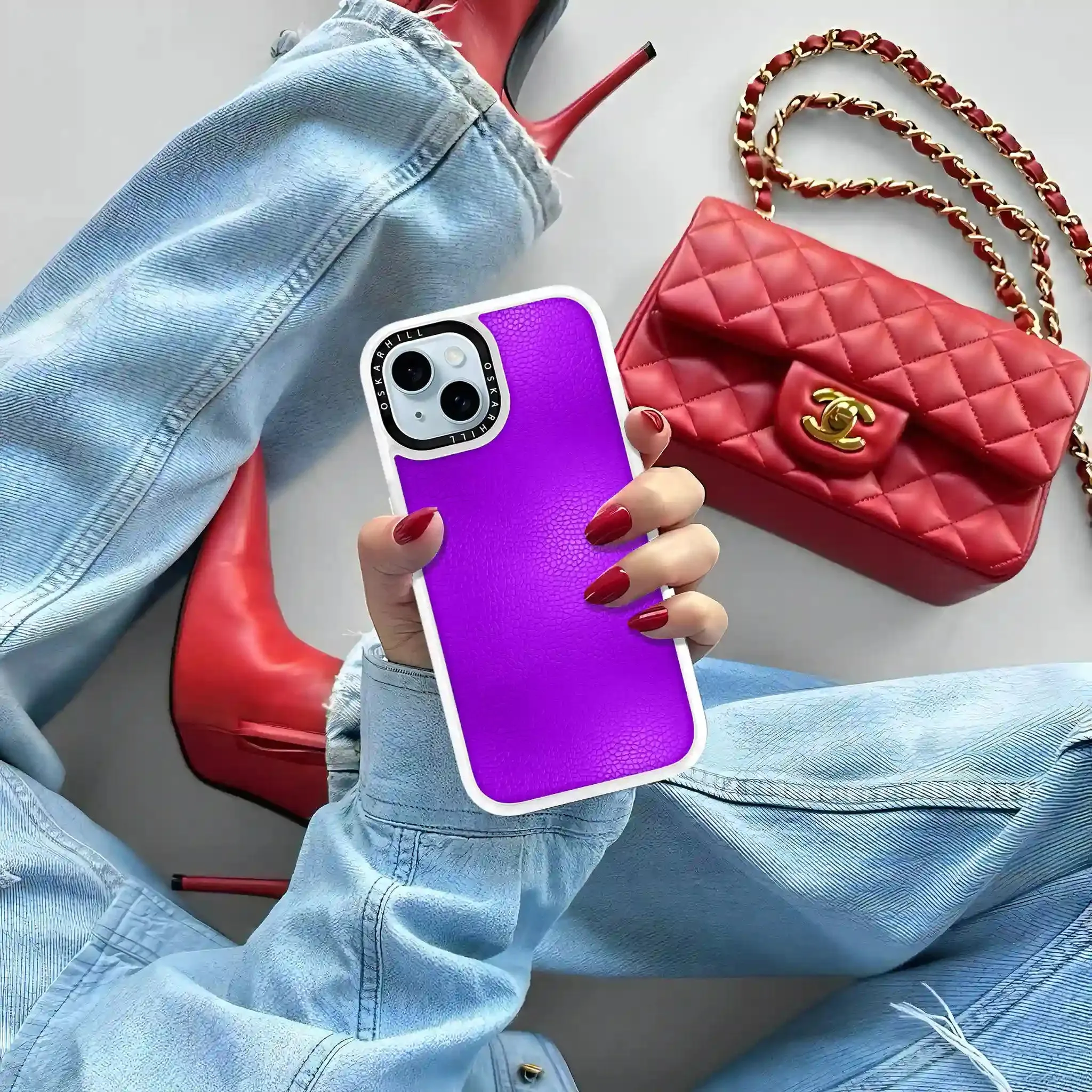 iPhone 13 Mini Case Classic Leather — Dark Violet
