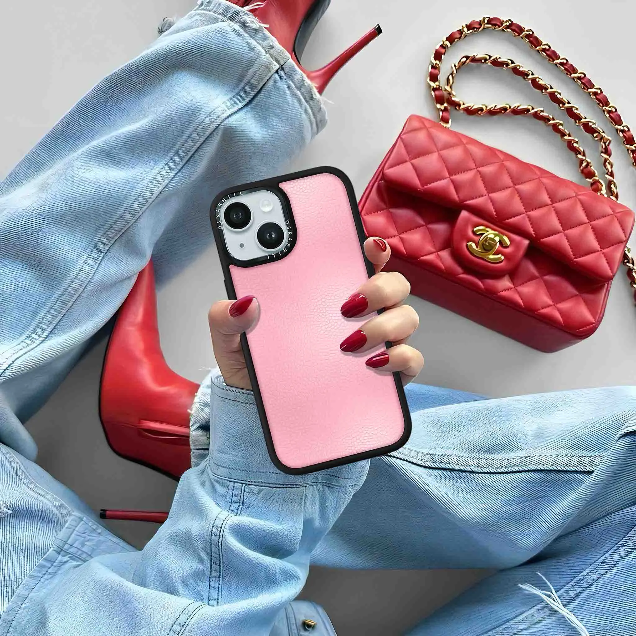 iPhone 13 Mini Case Elite Leather — Baby Pink