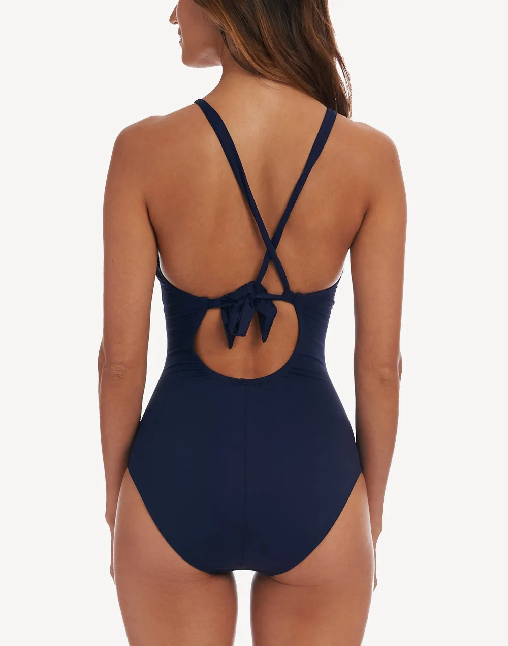 Island Goddess High Neck Keyhole One Piece