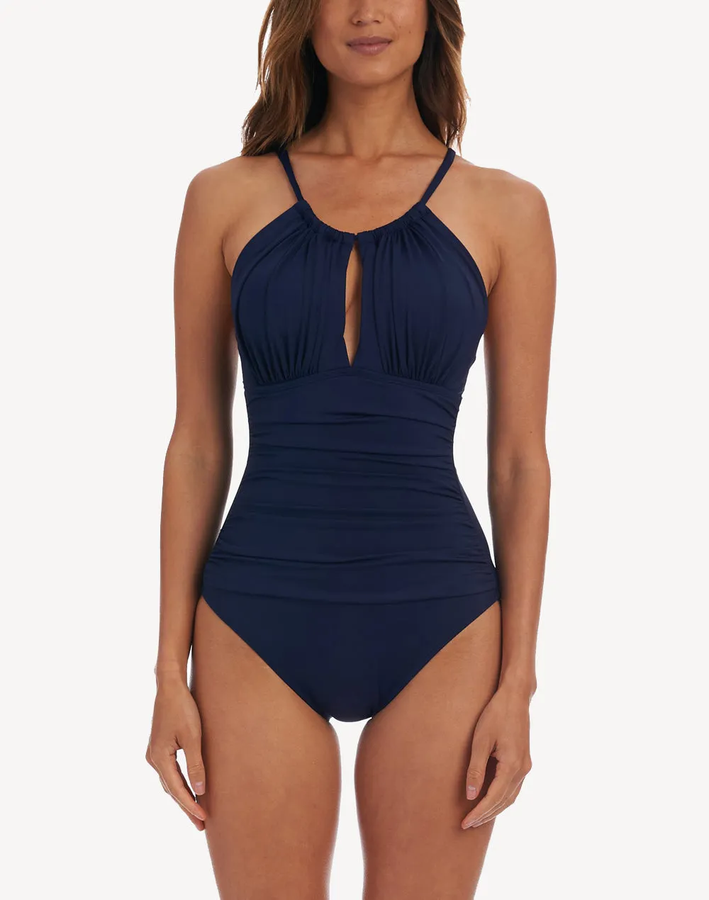 Island Goddess High Neck Keyhole One Piece