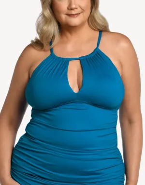 Island Goddess High Neck Keyhole Plus Size Tankini Top