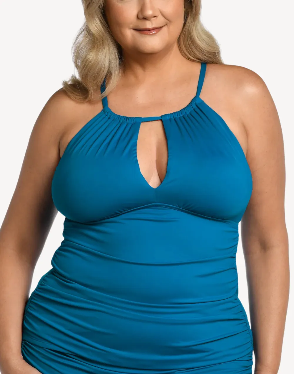 Island Goddess High Neck Keyhole Plus Size Tankini Top