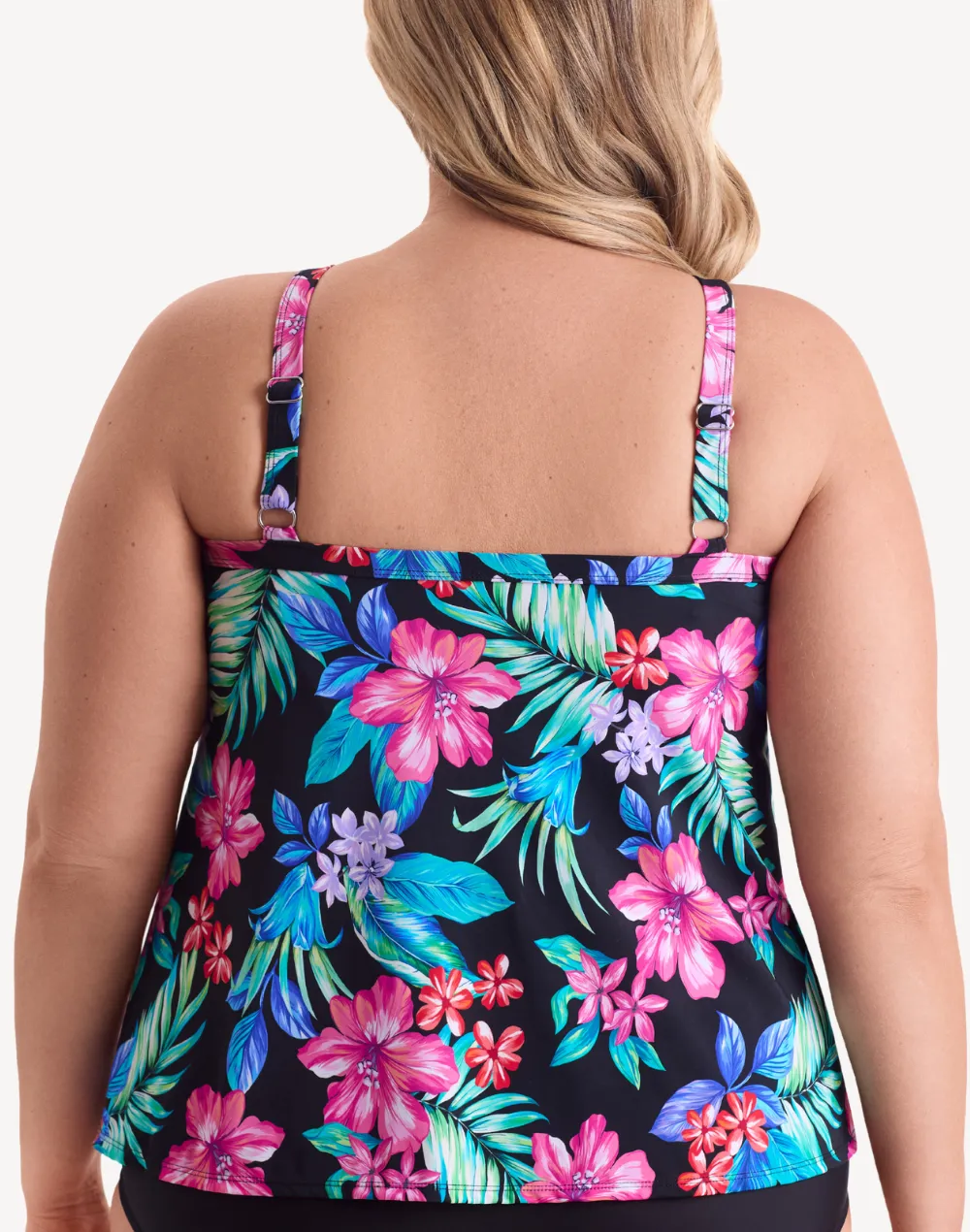 Island Hopping High Neck Plus Size Tankini Top