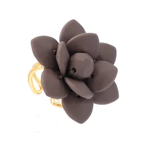 Italian Dove Gray Modern Marble Lily Silk Effect - Adjustable ring