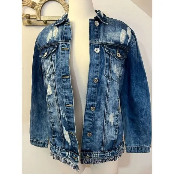 JAASE Embroidered Boho Denim Jean Jacket M