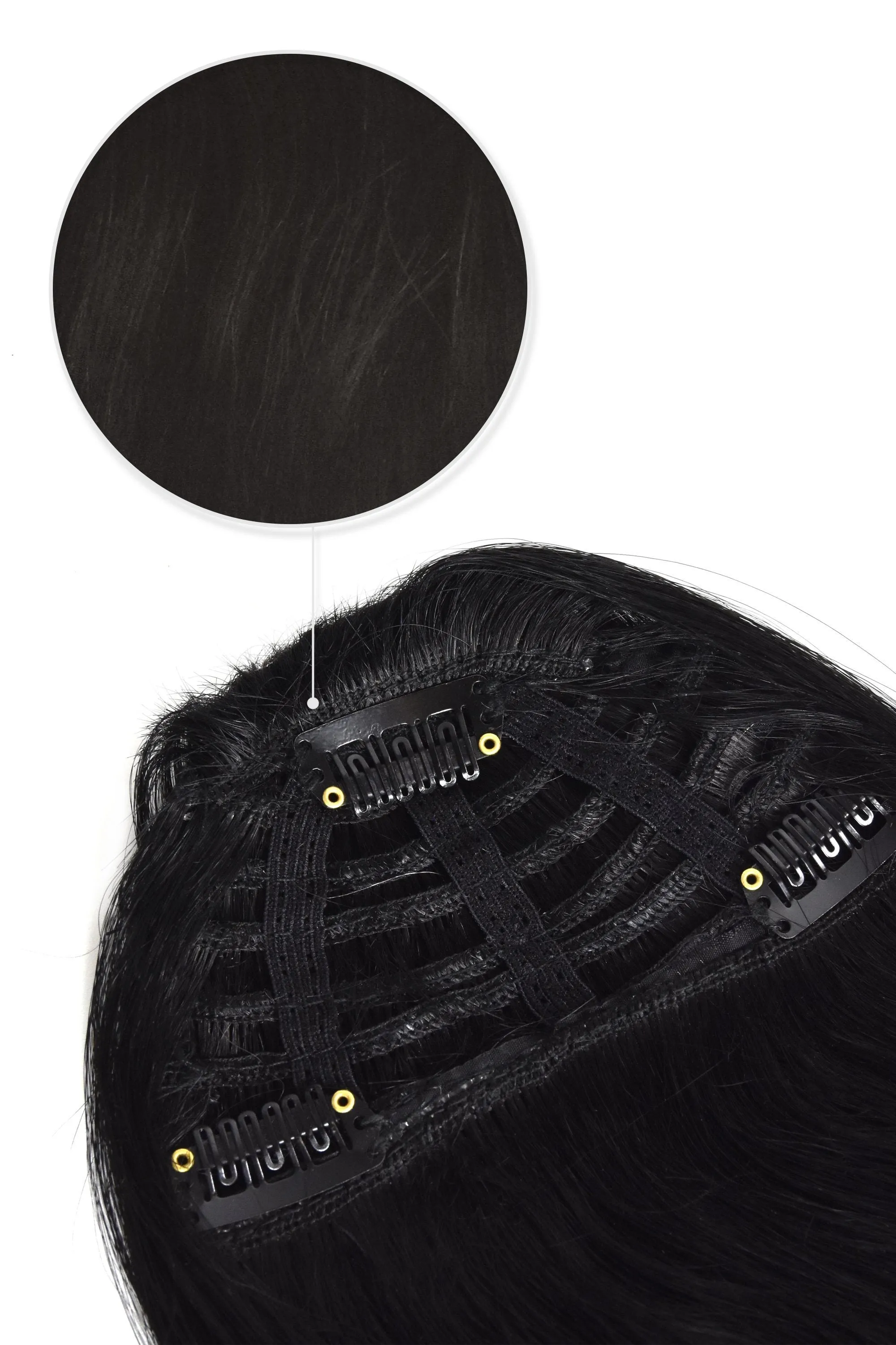 Jet Black Clip In Fringe (#1)