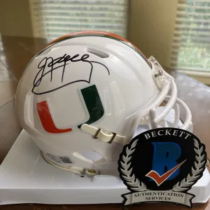 JIM KELLY AUTOGRAPHED SIGNED UNIVERSITY OF MIAMI MINI HELMET BECKETT