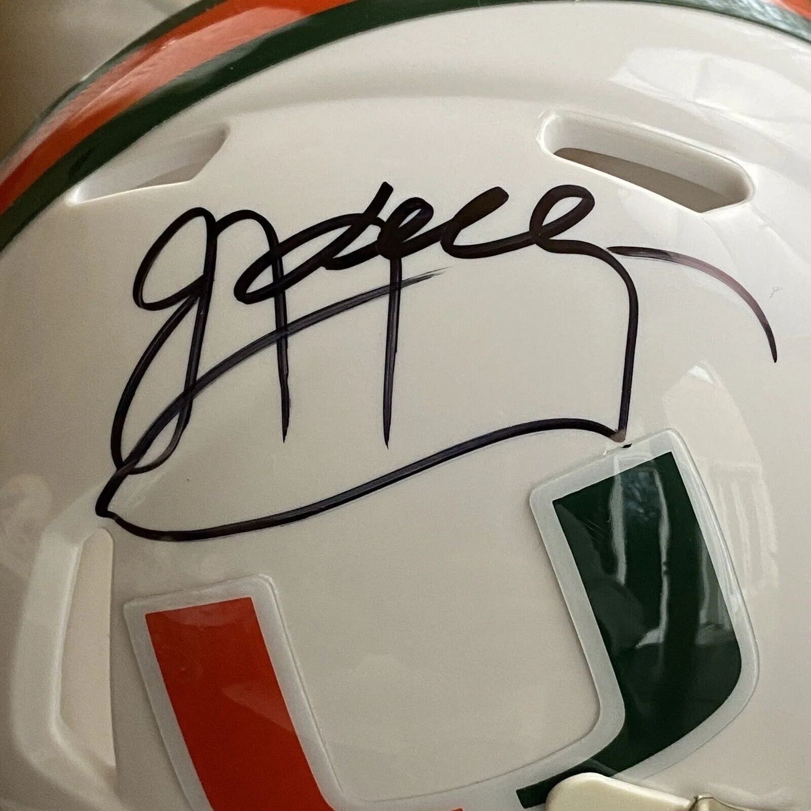 JIM KELLY AUTOGRAPHED SIGNED UNIVERSITY OF MIAMI MINI HELMET BECKETT
