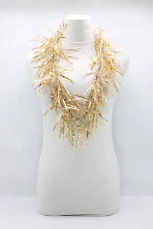 Jimi Hendrix Recycled Plastic Bottle Fringe Necklace - Hand gilded