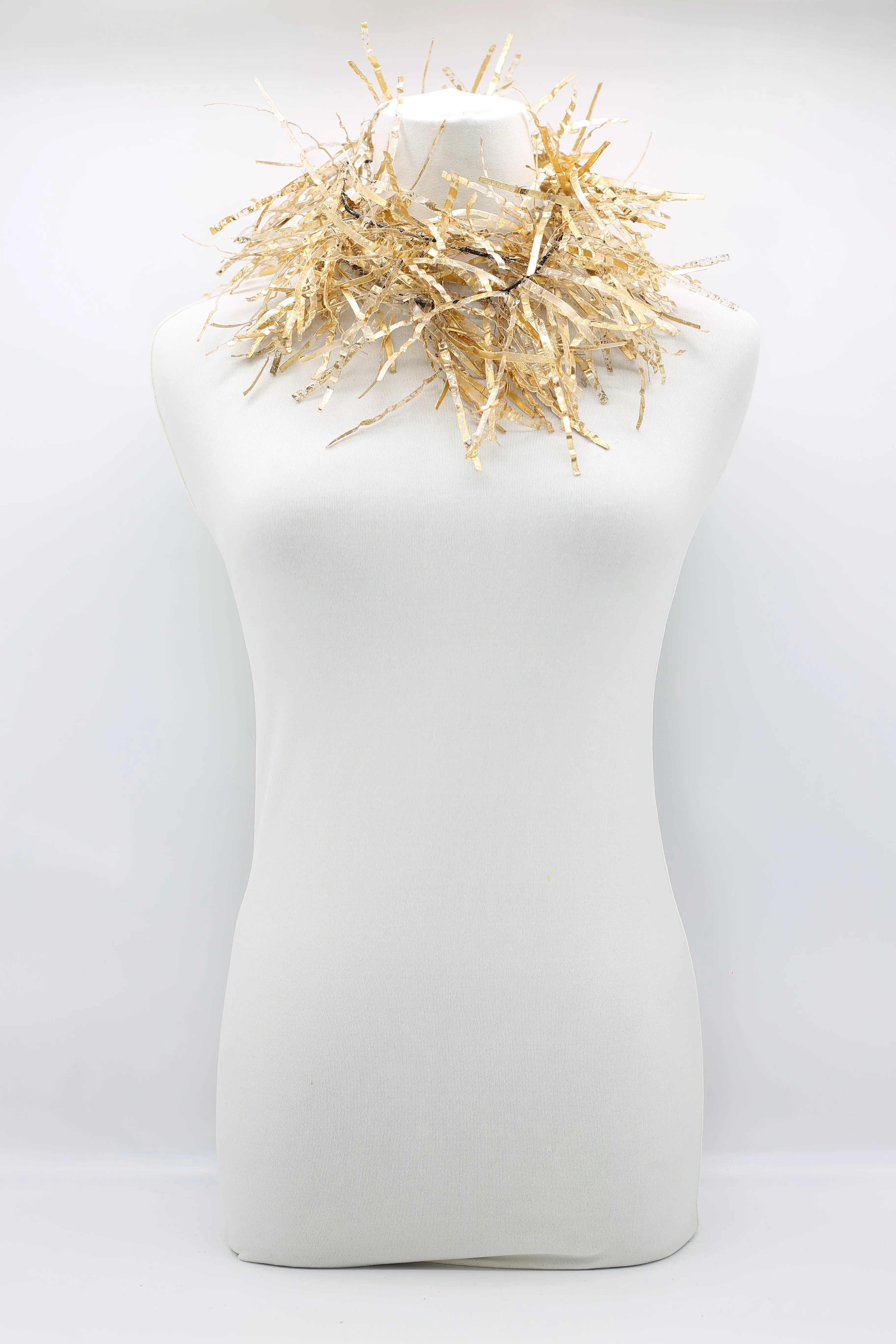 Jimi Hendrix Recycled Plastic Bottle Fringe Necklace - Hand gilded