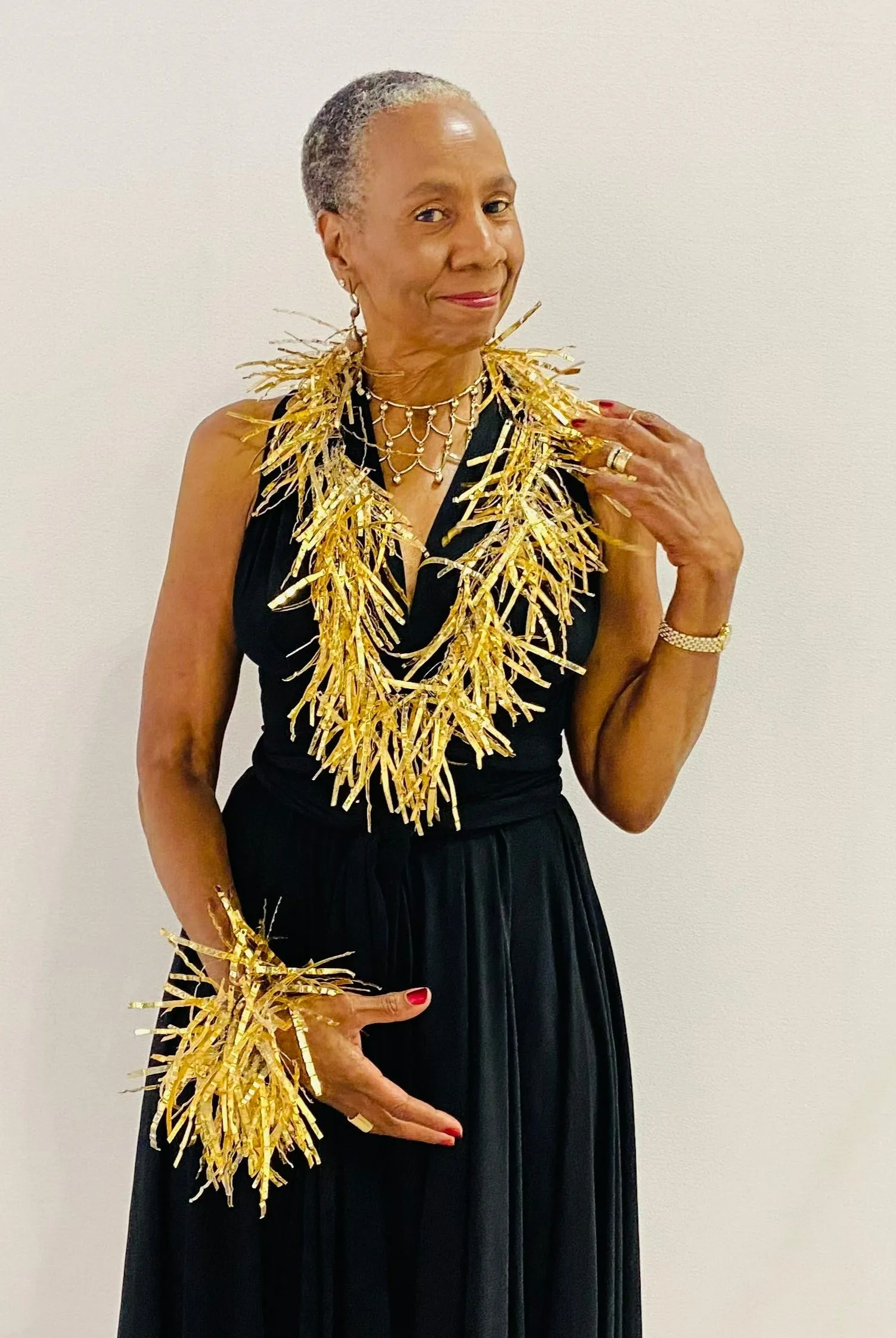 Jimi Hendrix Recycled Plastic Bottle Fringe Necklace - Hand gilded