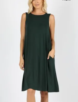 JULIEN SOLID MINI DRESS GREEN