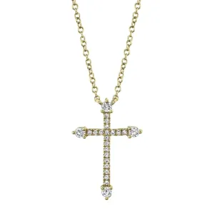 Kate 14K Yellow Gold 0.17 ct Diamond Pavé Cross Necklace