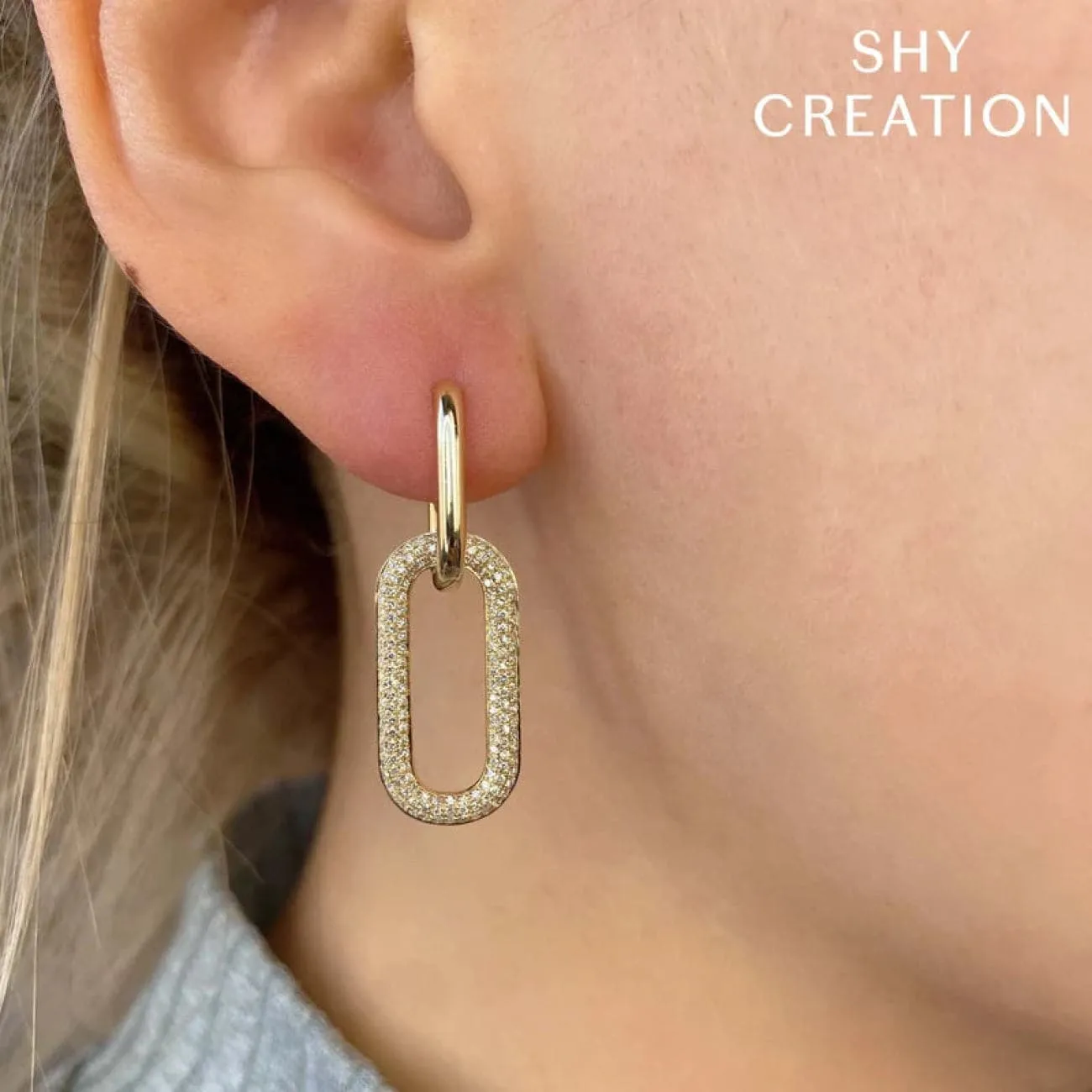 Kate 14K Yellow Gold Diamond Pave Earrings