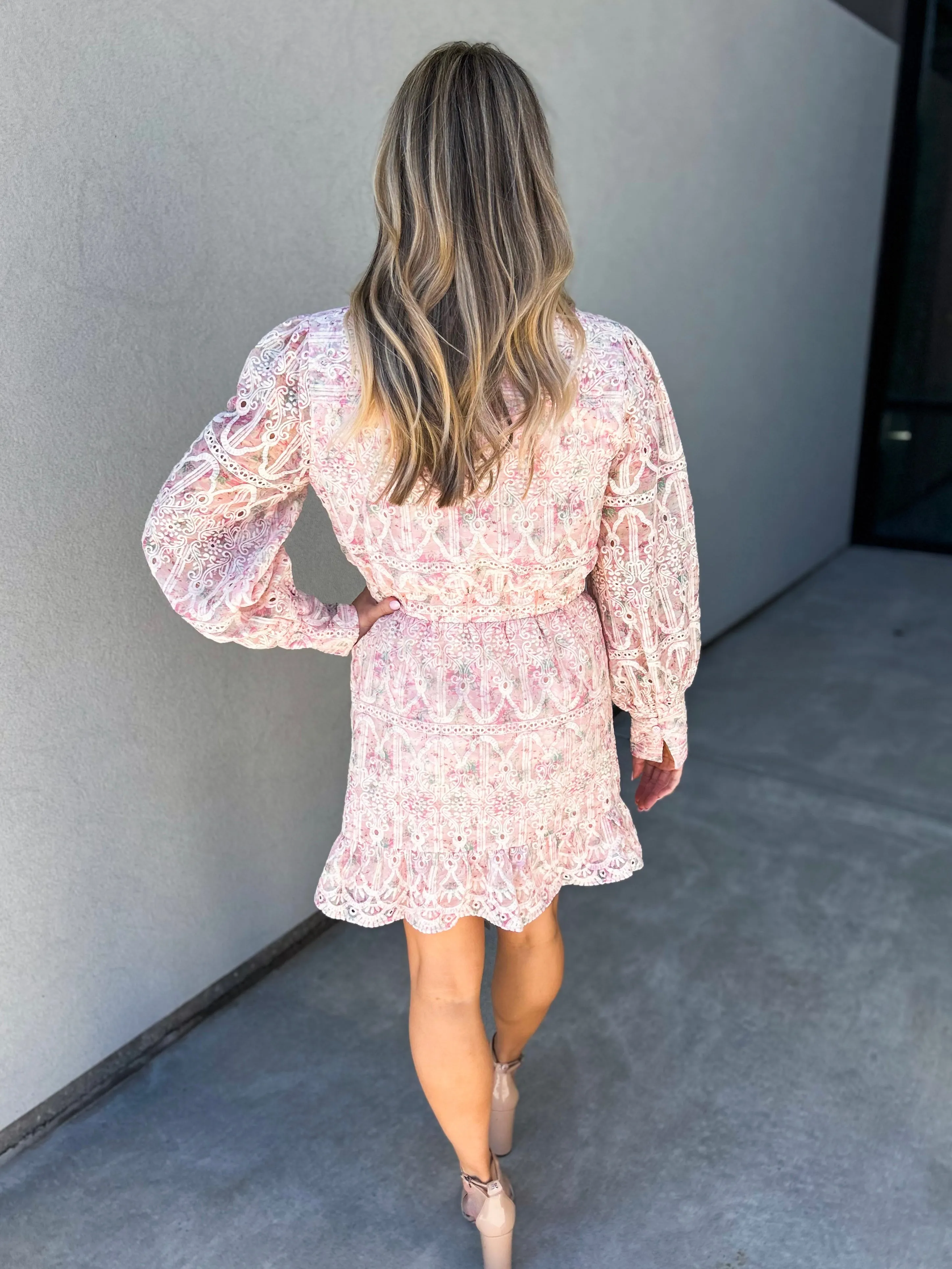 Katie Jo Broderie Ruffle Hem Dress