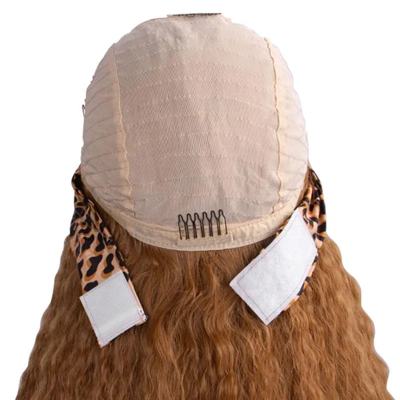 Kinky straight hair synthetic headband wig