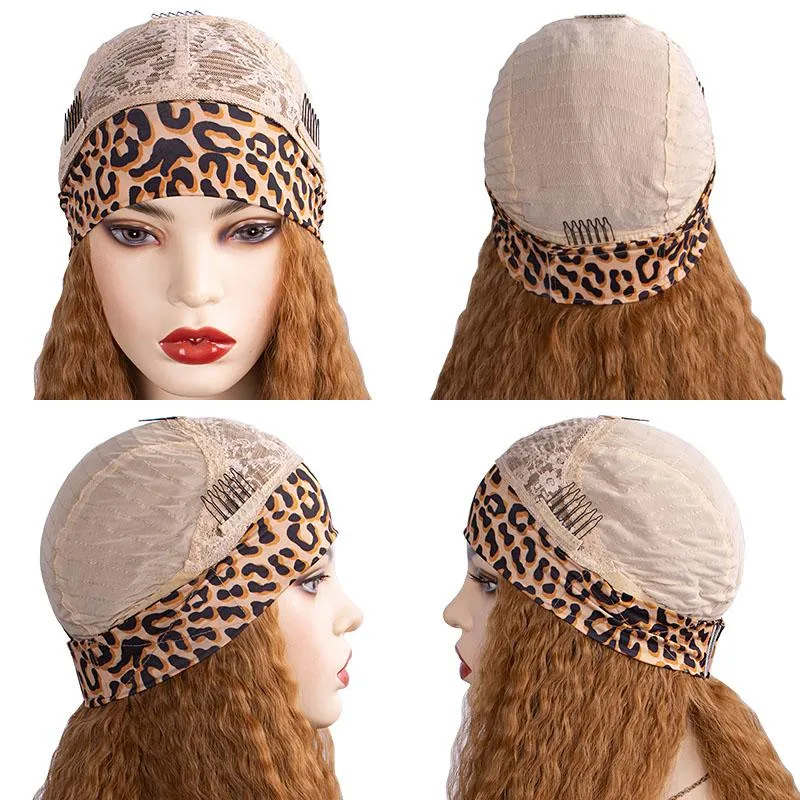 Kinky straight hair synthetic headband wig