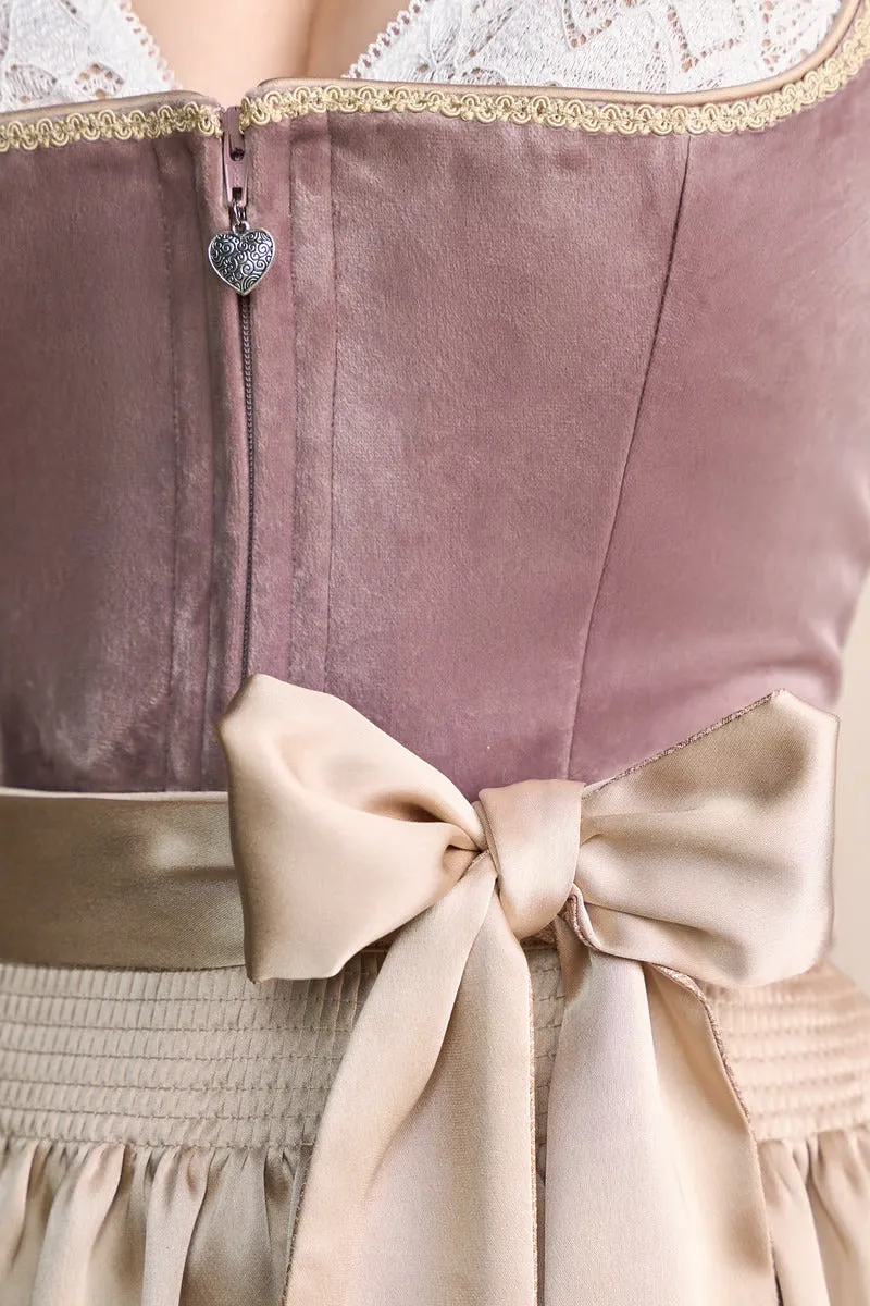 Kruger Mini Dirndl 2pcs. 50cm "Dena" pink (38,40)