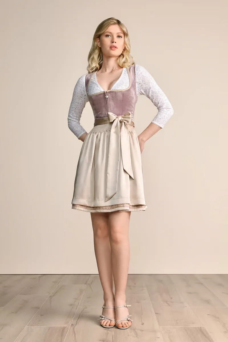Kruger Mini Dirndl 2pcs. 50cm "Dena" pink (38,40)