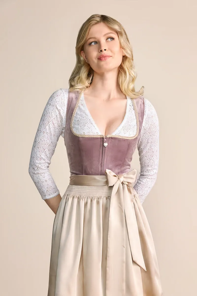 Kruger Mini Dirndl 2pcs. 50cm "Dena" pink (38,40)