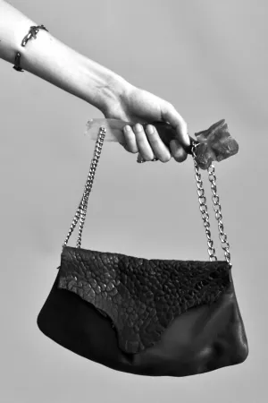 Lambskin Leather Bone Handle Shoulder Bag