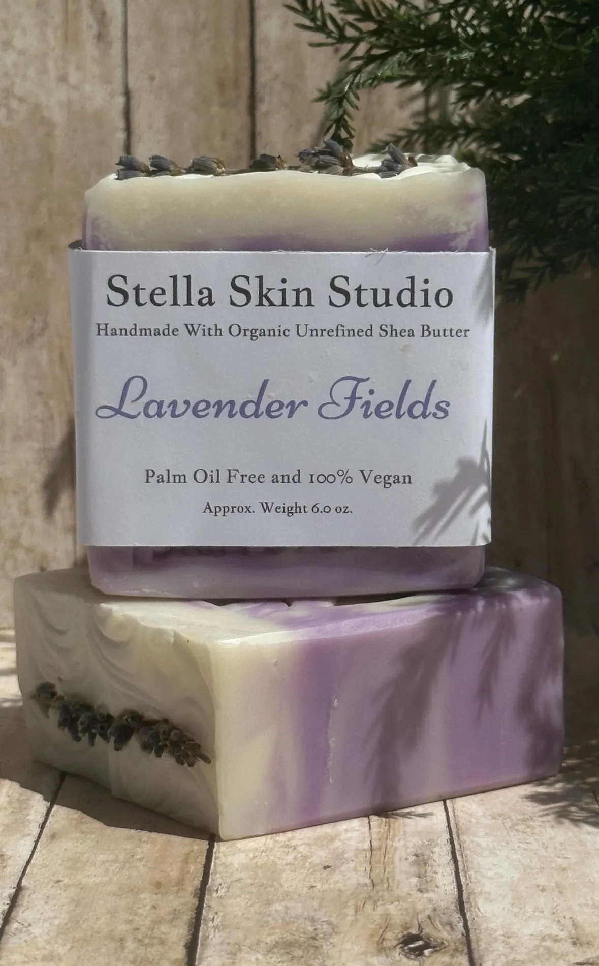 Lavender Fields Soap Bar Made With Organic & Natural Ingredients Oversized 6 oz. Bar