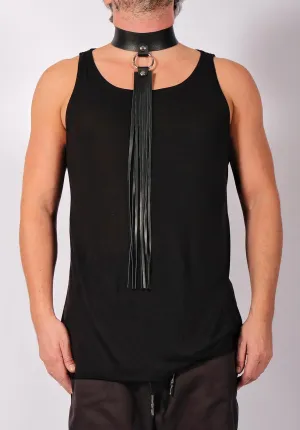 Leather Choker with Fringe