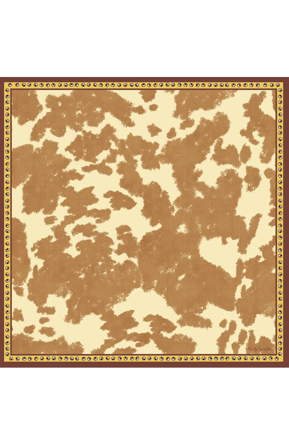 Lenço Cowprint em cetim de poliéster | 50x50cm