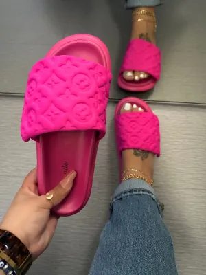 Lilia Slide- Neon Hot Pink