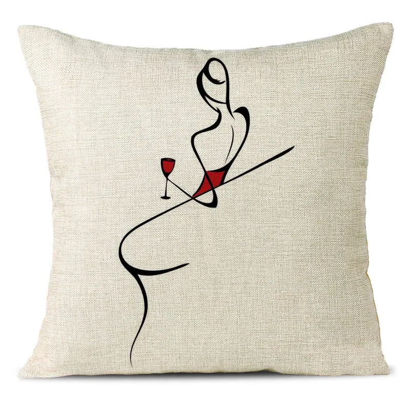 Lines Art Linen Pillowcase