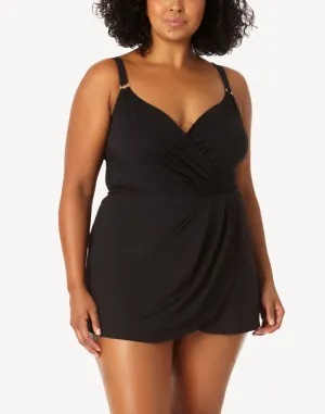 Live In Colour Plus Size Surplice Swimdress