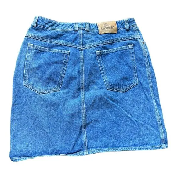LIZ WEAR Vintage Women’s Trademark Denim skirt High Rise blue boho size 12.