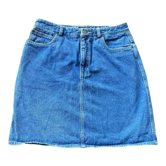 LIZ WEAR Vintage Women’s Trademark Denim skirt High Rise blue boho size 12.
