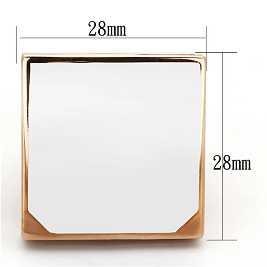 LO2971 Rose Gold Brass Ring with Synthetic in Clear