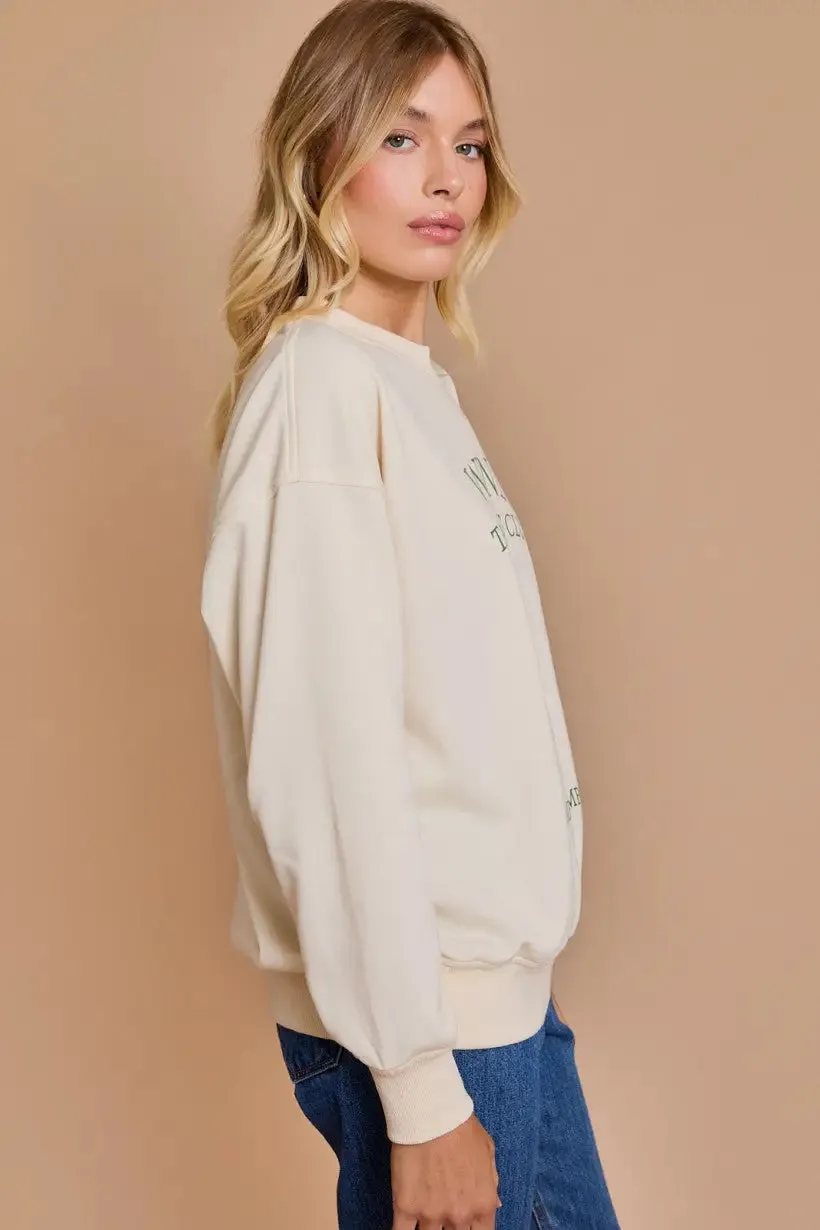 LONG SLEEVE ROUND NECK "WINE TASTING CLUB" SWEATSHIRT