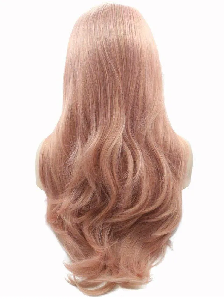 Long Wavy Pink Synthetic Wigs Cosplay Wigs Wavy Wig Best Synthetic Wigs Long Pink Wig