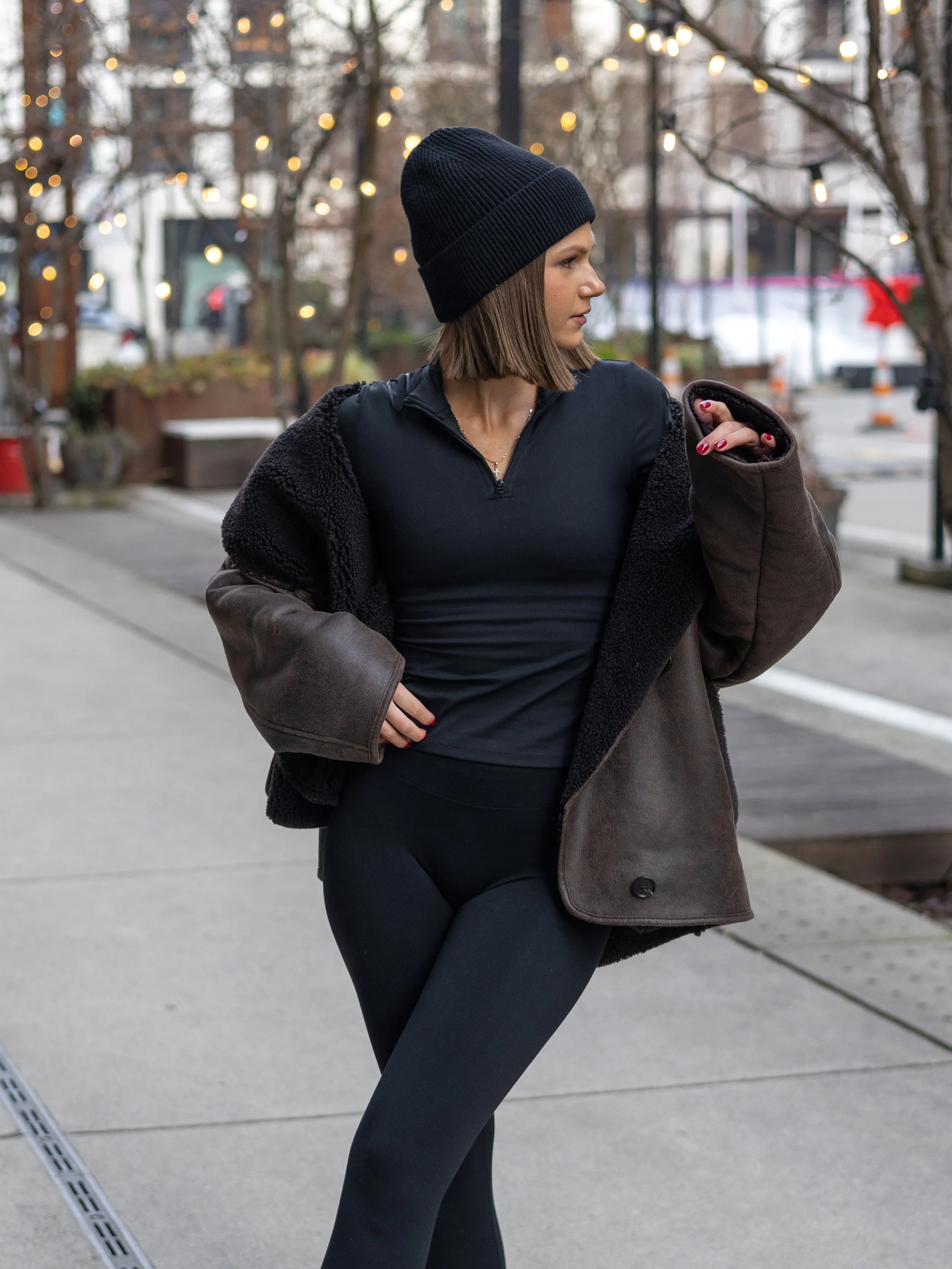 Longsleeve Motion z zamkiem, Black