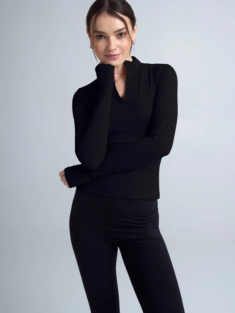 Longsleeve Motion z zamkiem, Black
