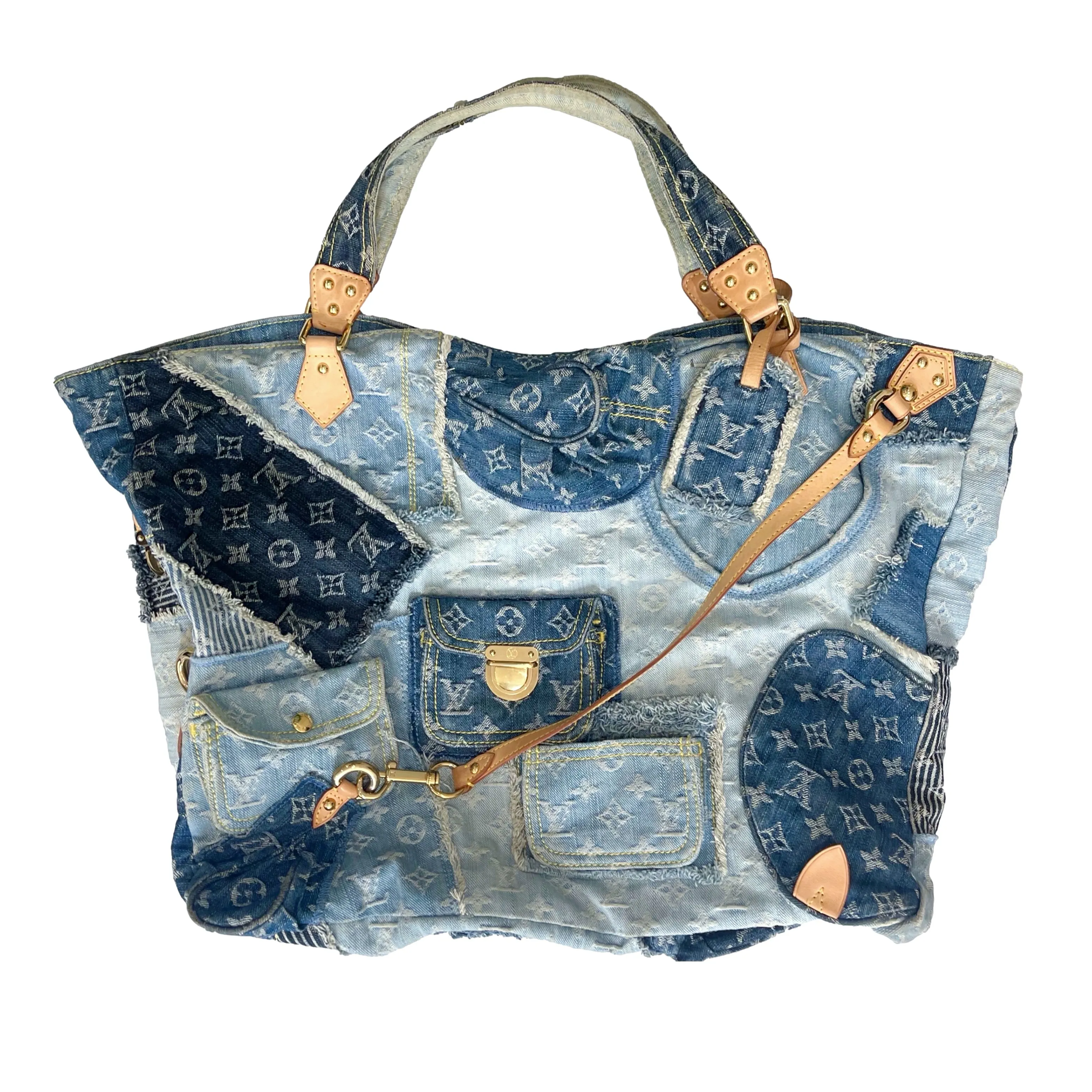 Louis Vuitton Denim Patchwork Bag
