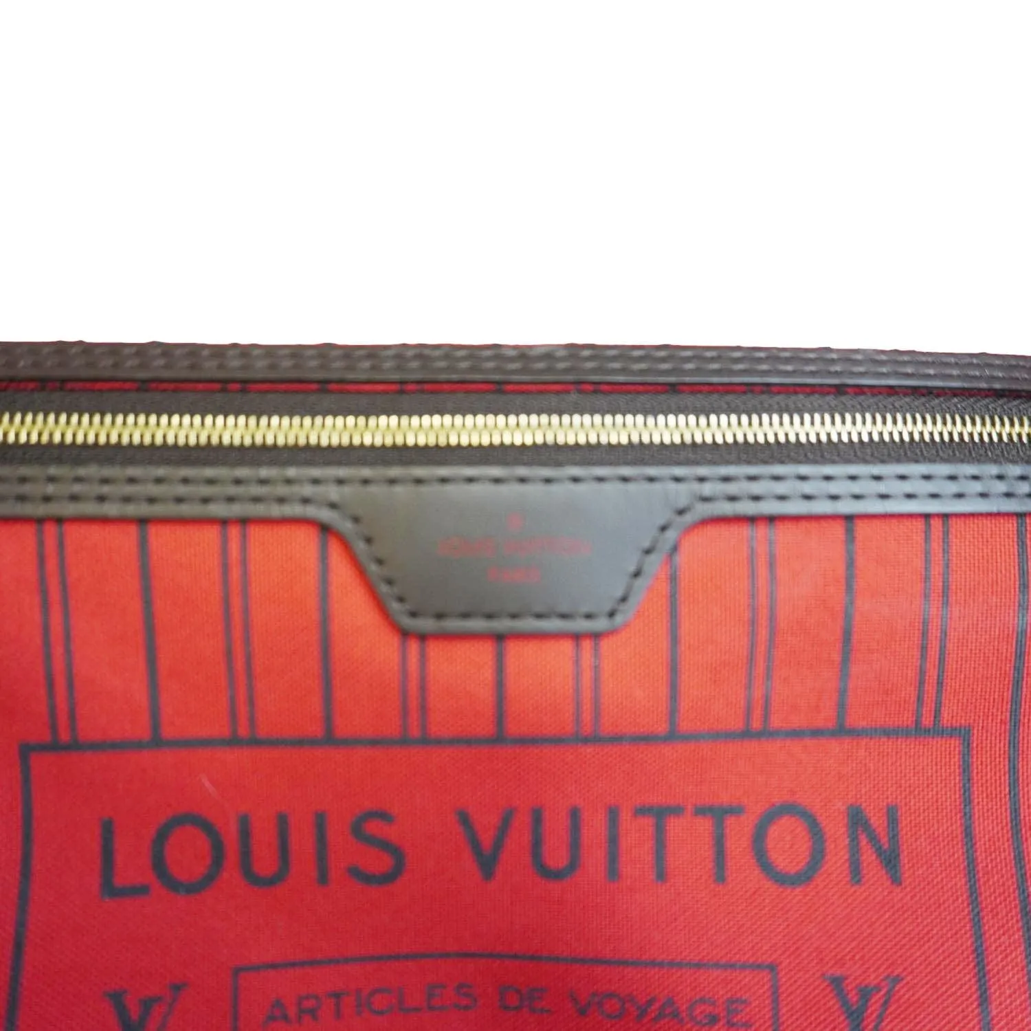 LOUIS VUITTON Neverfull GM Damier Ebene Tote Bag Brown