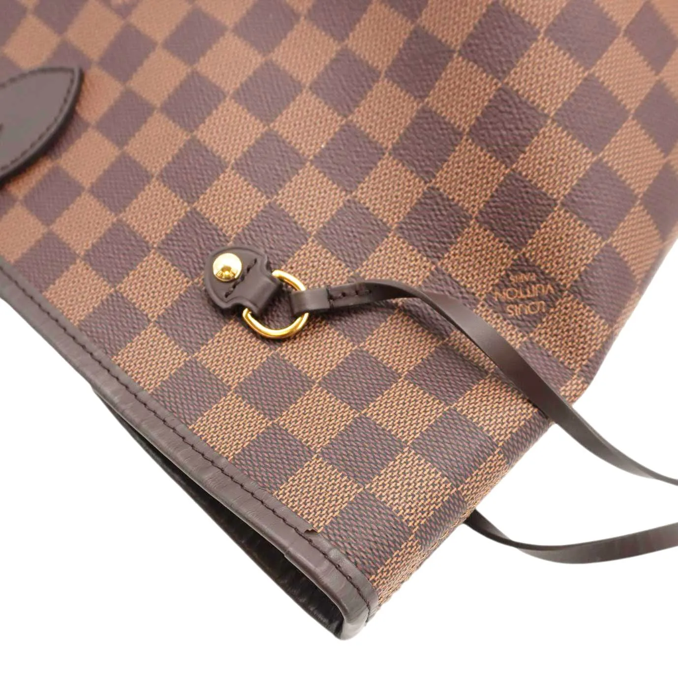 LOUIS VUITTON Neverfull GM Damier Ebene Tote Bag Brown