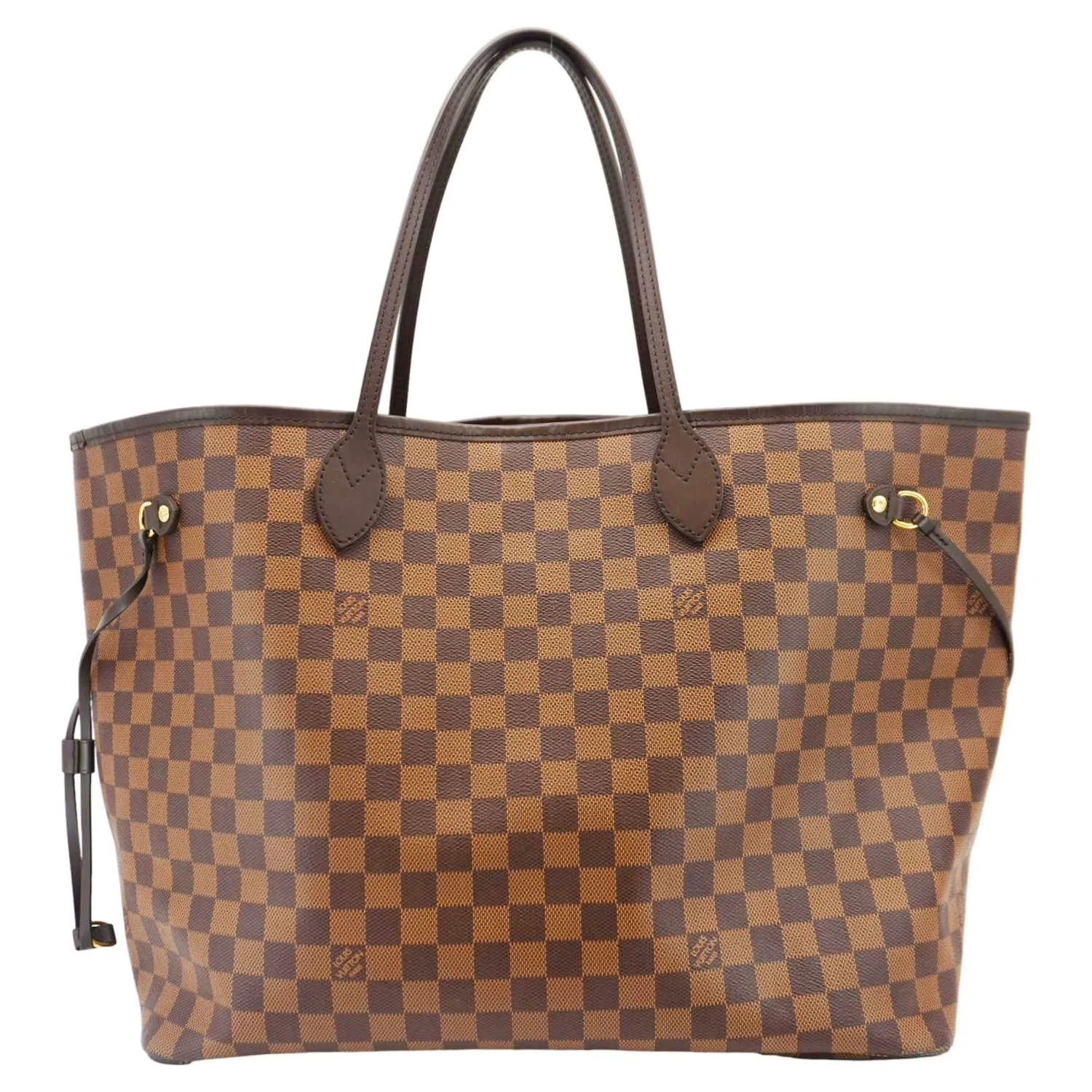 LOUIS VUITTON Neverfull GM Damier Ebene Tote Bag Brown