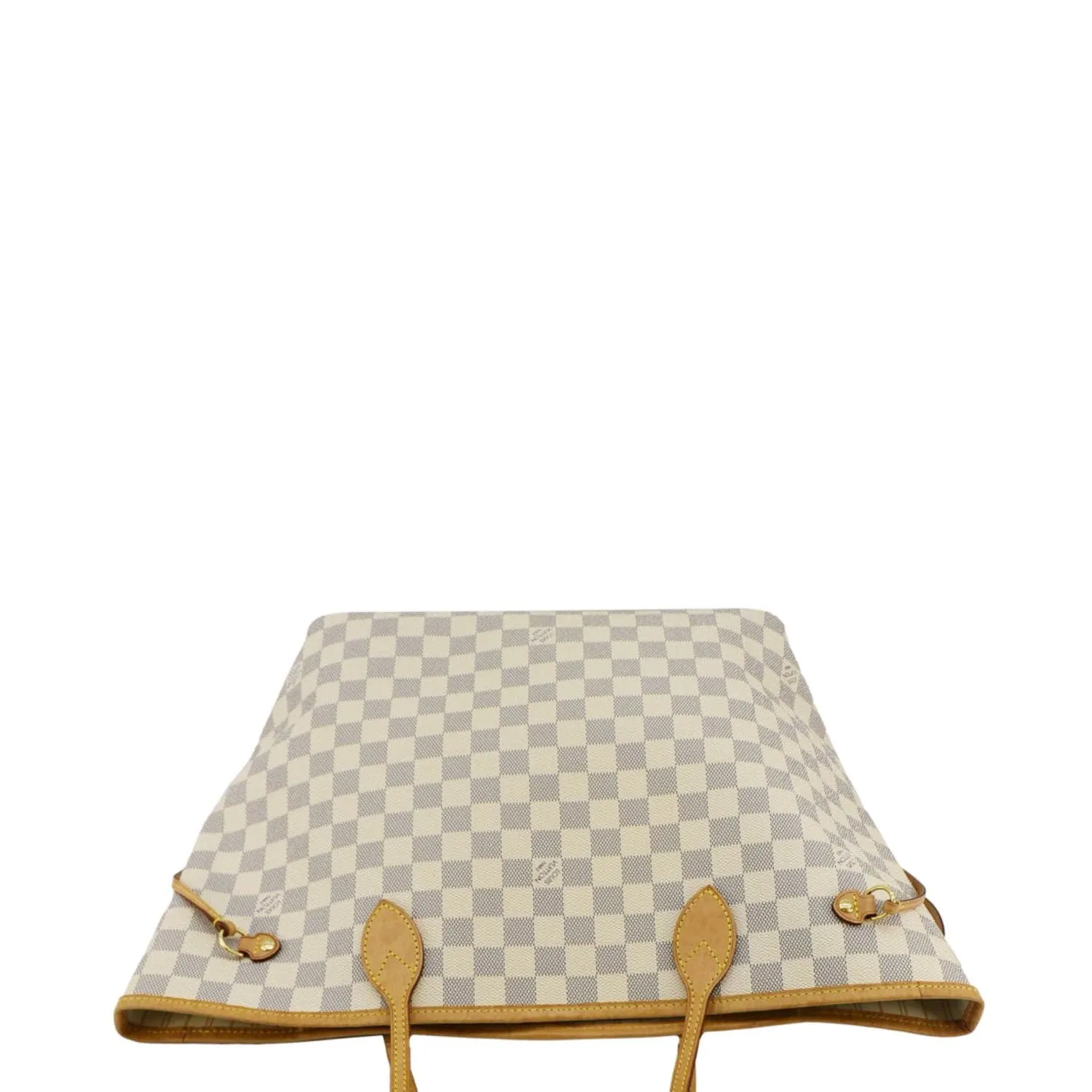 LOUIS VUITTON Neverfull MM Damier Azur Shoulder Bag White