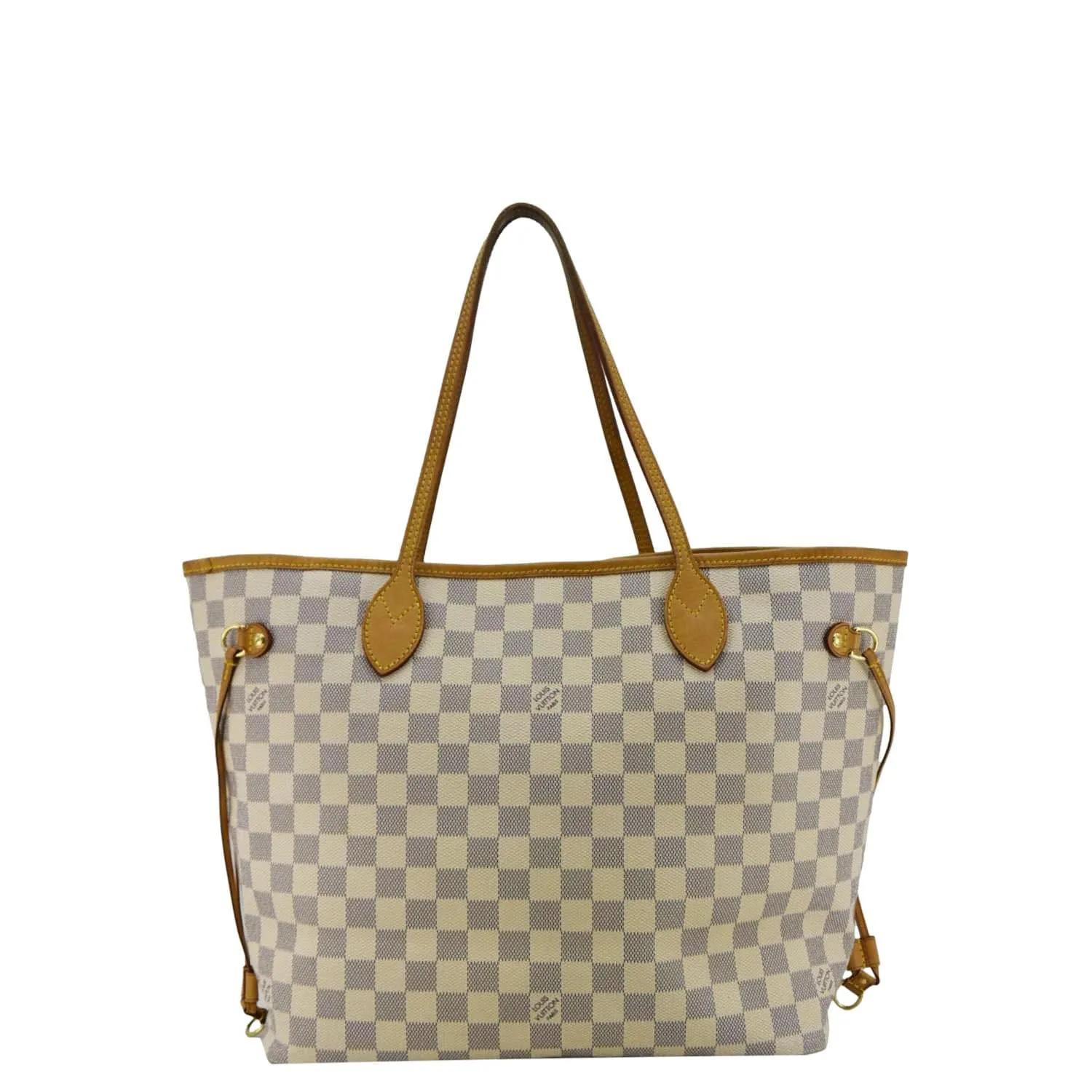 LOUIS VUITTON Neverfull MM Damier Azur Tote Bag White